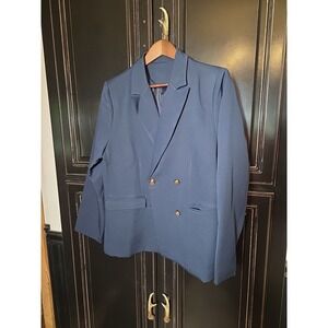 Unbranded Women's XL Gold Button Blue Blazer,  Preppy,  Graduation,  Workwear